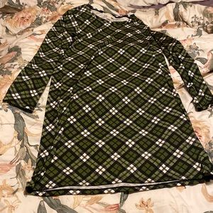 Michael Michael Kors green/white/Black plaid long sleeve dress